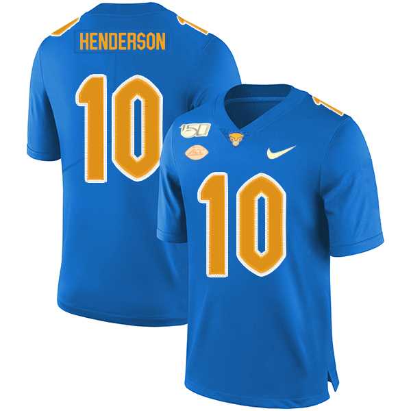 Pittsburgh Panthers #10 Quadree Henderson Blue 150th Anniversary Patch Nike College Football Jersey